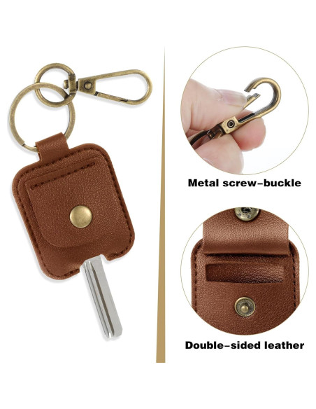 Funda de Llave de Coche Gjinxi PU Vintage 2 Pcs 13x4.5cm