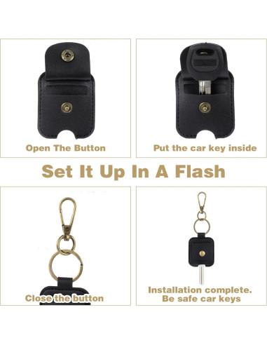 Funda de Llave de Coche Gjinxi PU Vintage 2 Pcs 13x4.5cm