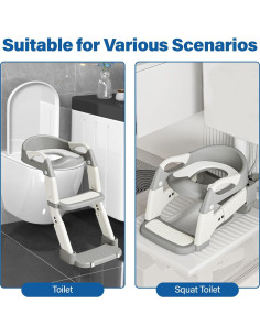 Asiento de Entrenamiento para Baño 3 en 1 WAAYAA Ajustable 2