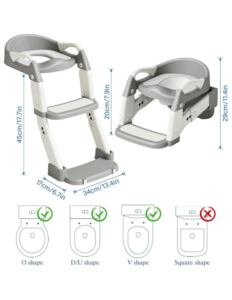 Asiento de Entrenamiento para Baño 3 en 1 WAAYAA Ajustable