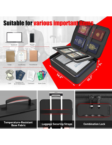 Caja de Documentos a Prueba de Fuego HARDROCK 38x28 cm con Cerradura