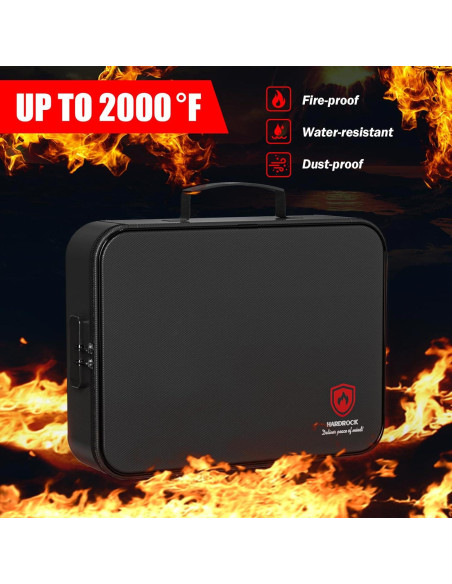 Caja de Documentos a Prueba de Fuego HARDROCK 38x28 cm con Cerradura