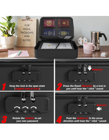 Caja de Documentos a Prueba de Fuego HARDROCK 38x28 cm con Cerradura