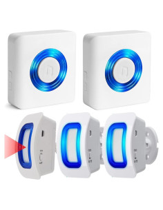 Alarma de Movimiento Inalámbrica EverNary 2 Receptores 3 Sensores