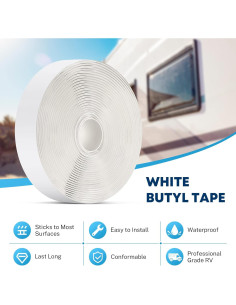 Cinta Selladora de Butilo Kohree Blanca 0.32 cm x 1.9 cm x 9.14 m 2