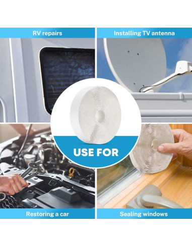 Cinta Selladora de Butilo Kohree Blanca 0.32 cm x 1.9 cm x 9.14 m