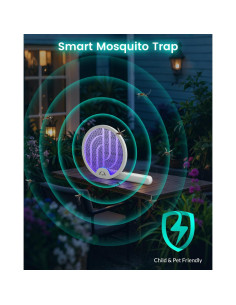 Raqueta Eléctrica de Mosquitos VLISBO 4000V Batería 1200mAh 2