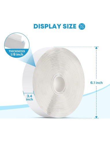 Cinta Selladora de Butilo Kohree Blanca 0.32 cm x 1.9 cm x 9.14 m