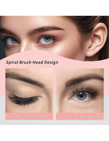 20 Cepillos Micro Spoolie para Cejas y Pestañas DWNDN Negro