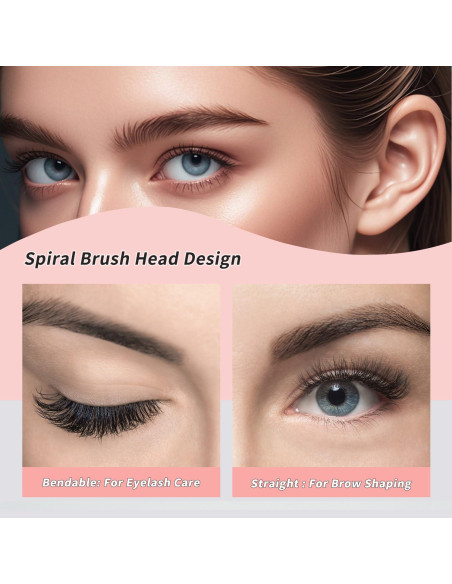 20 Cepillos Micro Spoolie para Cejas y Pestañas DWNDN Negro