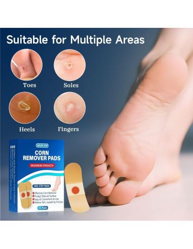 QIYANA Almohadillas para Callos 30 Parches 40% Ácido Salicílico