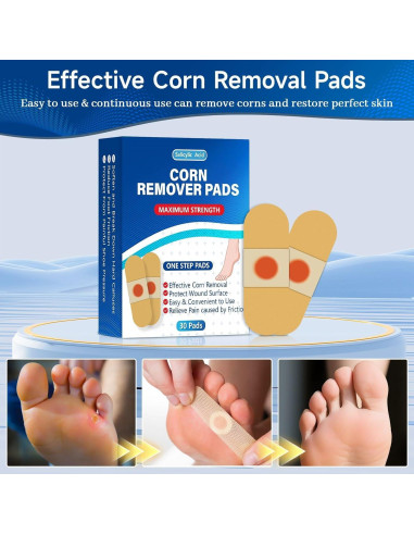 QIYANA Almohadillas para Callos 30 Parches 40% Ácido Salicílico