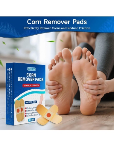 QIYANA Almohadillas para Callos 30 Parches 40% Ácido Salicílico