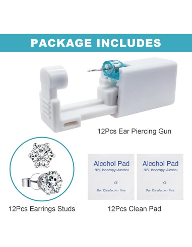 Kit de Perforación de Orejas Autdor 36Pcs - Incluye Pistolas y Studs