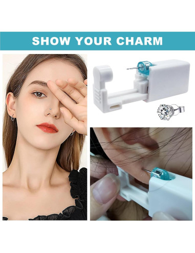 Kit de Perforación de Orejas Autdor 36Pcs - Incluye Pistolas y Studs