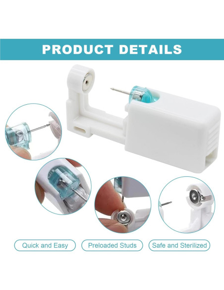 Kit de Perforación de Orejas Autdor 36Pcs - Incluye Pistolas y Studs