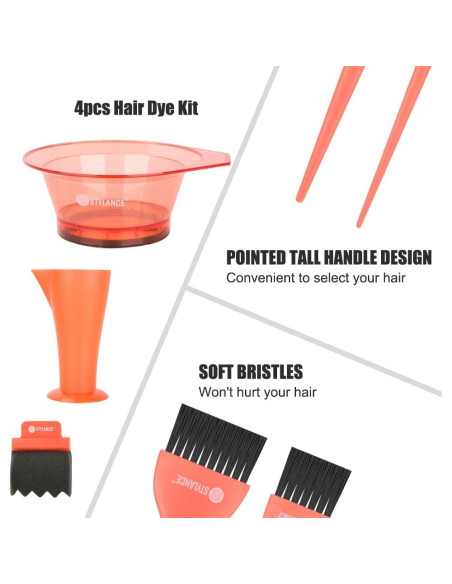 Kit de Tinte para Cabello STYLANCE 5 Piezas Naranja