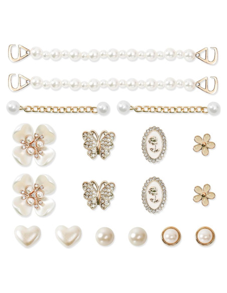 18 Piezas Encantos de Zapatos Brillantes COAUXOG Joyería