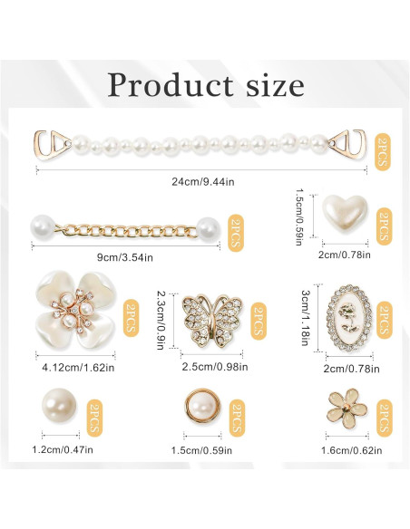 18 Piezas Encantos de Zapatos Brillantes COAUXOG Joyería