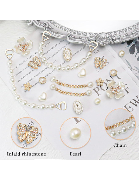 18 Piezas Encantos de Zapatos Brillantes COAUXOG Joyería