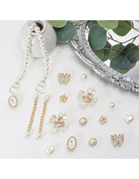 18 Piezas Encantos de Zapatos Brillantes COAUXOG Joyería