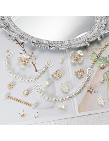 18 Piezas Encantos de Zapatos Brillantes COAUXOG Joyería