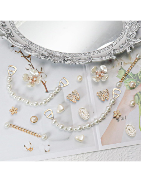 18 Piezas Encantos de Zapatos Brillantes COAUXOG Joyería