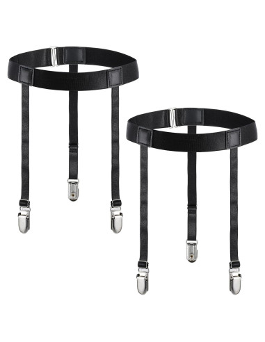 Cinturón de liga ajustable Telooco negro para mujeres 38x2.5cm