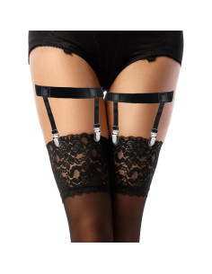 Cinturón de liga ajustable Telooco negro para mujeres 38x2.5cm 2