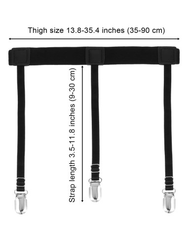 Cinturón de liga ajustable Telooco negro para mujeres 38x2.5cm