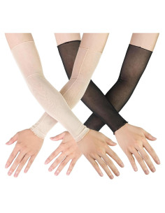Mangas Largas Transparentes Luwint para Mujeres - 2 Pares UV
