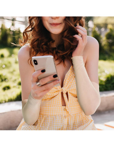 Mangas Largas Transparentes Luwint para Mujeres - 2 Pares UV