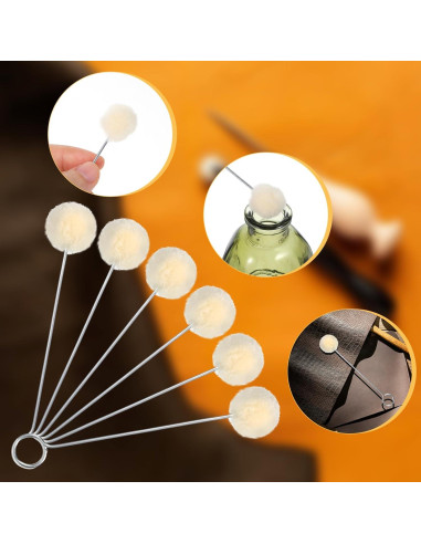 10 Cepillos de Bola de Lana para Tinte de Cuero Psyqtsuary