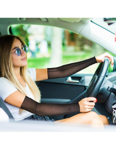 Mangas Largas Transparentes Luwint para Mujeres - 2 Pares UV