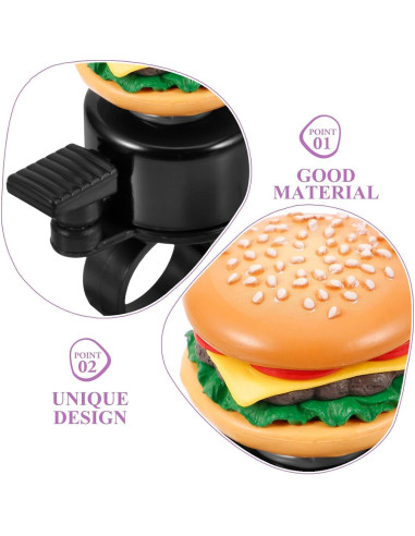 Campana de Bicicleta Zenarao Hamburguesa Amarilla Sonido Fuerte