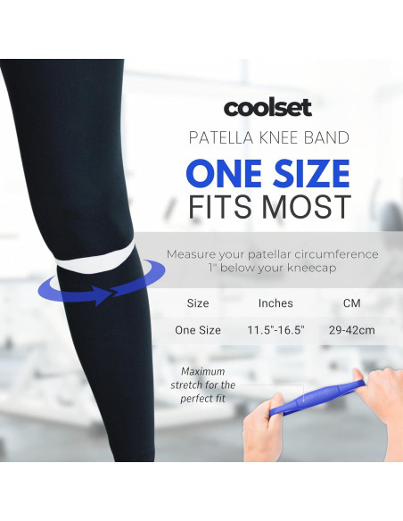 Banda de Rodilla Patelar COOLSET - Soporte Antideslizante Negro