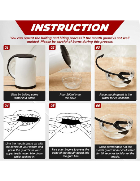 Dunzy 20 Pcs Protector Bucal Deportivo Moldeable con Correa