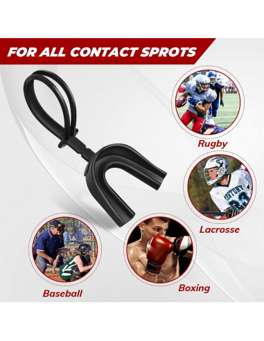 Dunzy 20 Pcs Protector Bucal Deportivo Moldeable con Correa