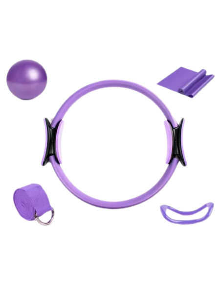 Conjunto de Pilates y Yoga Roenae con 5 Accesorios Morado