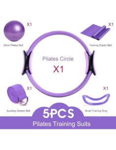 Conjunto de Pilates y Yoga Roenae con 5 Accesorios Morado 2