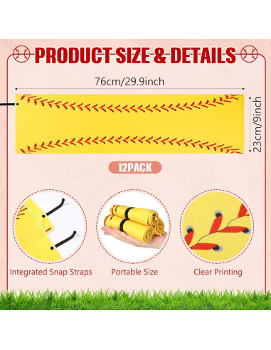 12 Toallas Enfriadoras de Microfibra HunnmingRe Softball 76x23cm