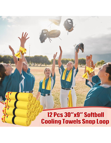 12 Toallas Enfriadoras de Microfibra HunnmingRe Softball 76x23cm
