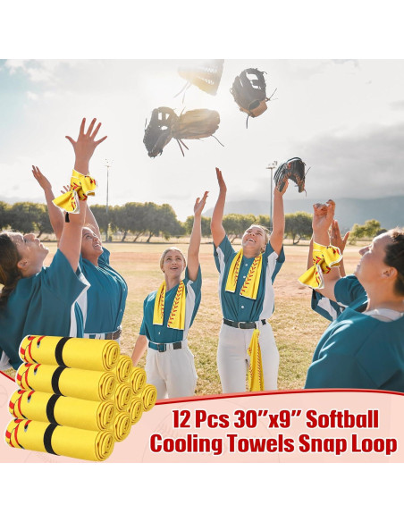 12 Toallas Enfriadoras de Microfibra HunnmingRe Softball 76x23cm
