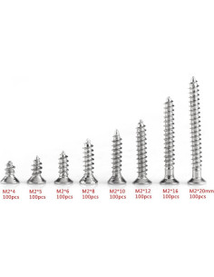 Juego de Tornillos Autoperforantes SALALIS 800PCS M2 Acero Inoxidable 2