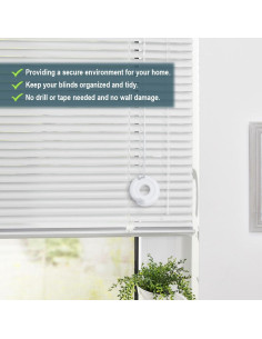 Enrollador de Cuerda de Persiana Lenink - 4 Piezas, Blanco, Sin Taladro 2