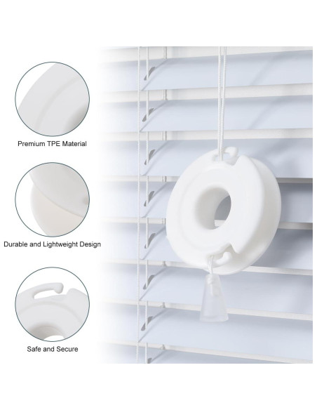 Enrollador de Cuerda de Persiana Lenink - 4 Piezas, Blanco, Sin Taladro