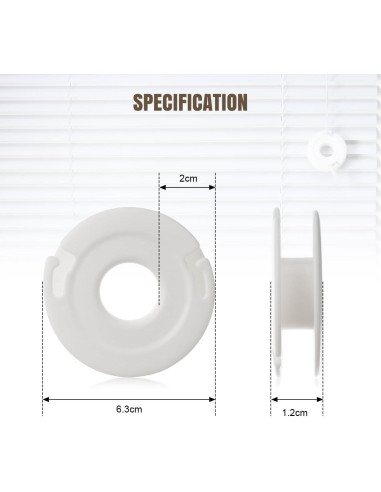 Enrollador de Cuerda de Persiana Lenink - 4 Piezas, Blanco, Sin Taladro