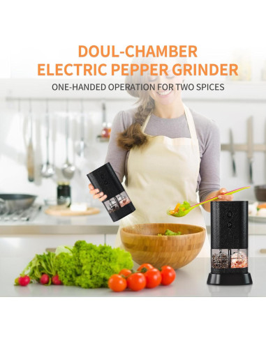 Molino eléctrico de sal y pimienta BoAn recargable USB-C