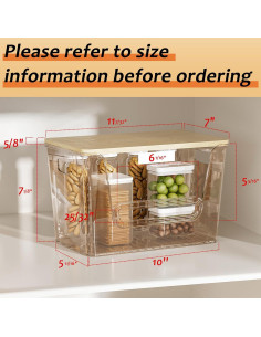 Organizadores de Alacena Delamu 2 Set Transparente 28.5x17.8 cm 2