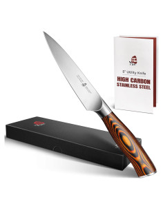 Cuchillo Utility TUO 12.7 cm Acero Inoxidable Pakkawood